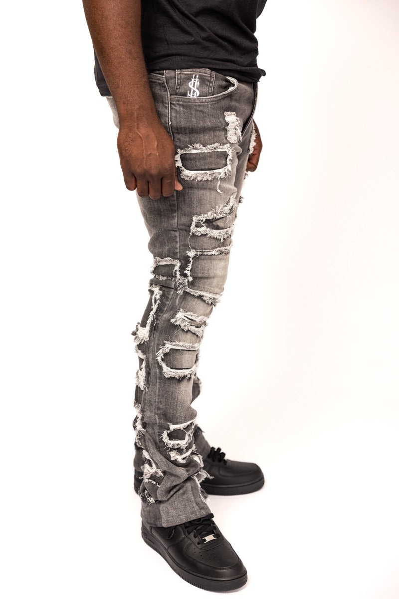 Light Grey Wash - Stacked Jeansb