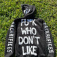 Sack Stalker- Blk full zip up hoodie