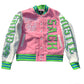 Championship Letterman Jacket - pink/green/blue
